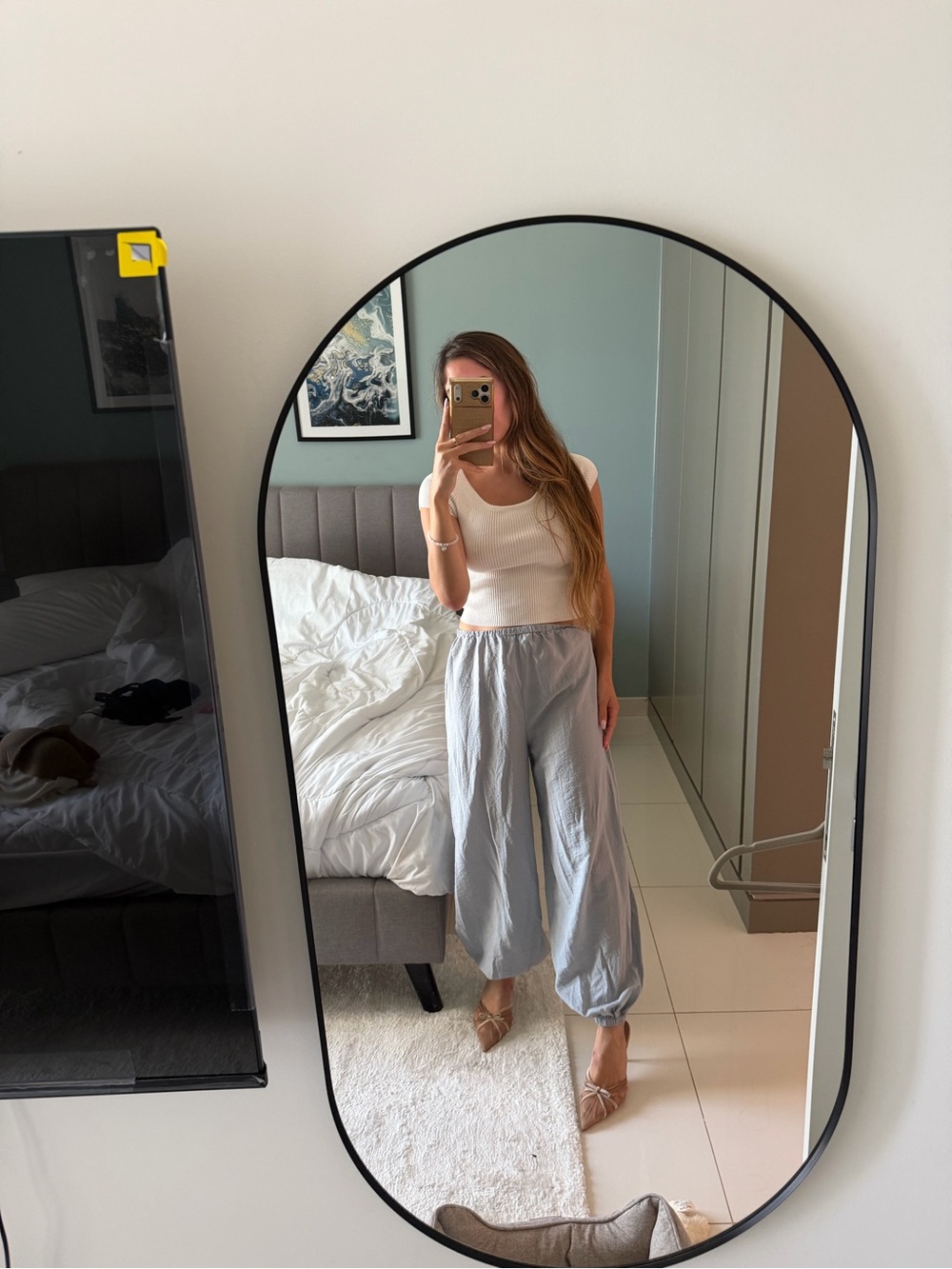 Light Blue Relaxed Women's Balloon Pants from Mallorca, Spain